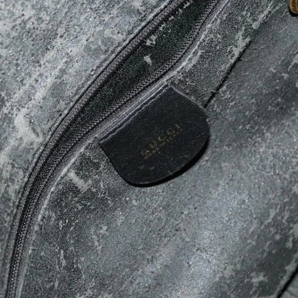 GUCCI Bamboo Shoulder Bag Leather 2way Black Gold 001 1781 1638 Auth 136183 - Picture 10 of 16